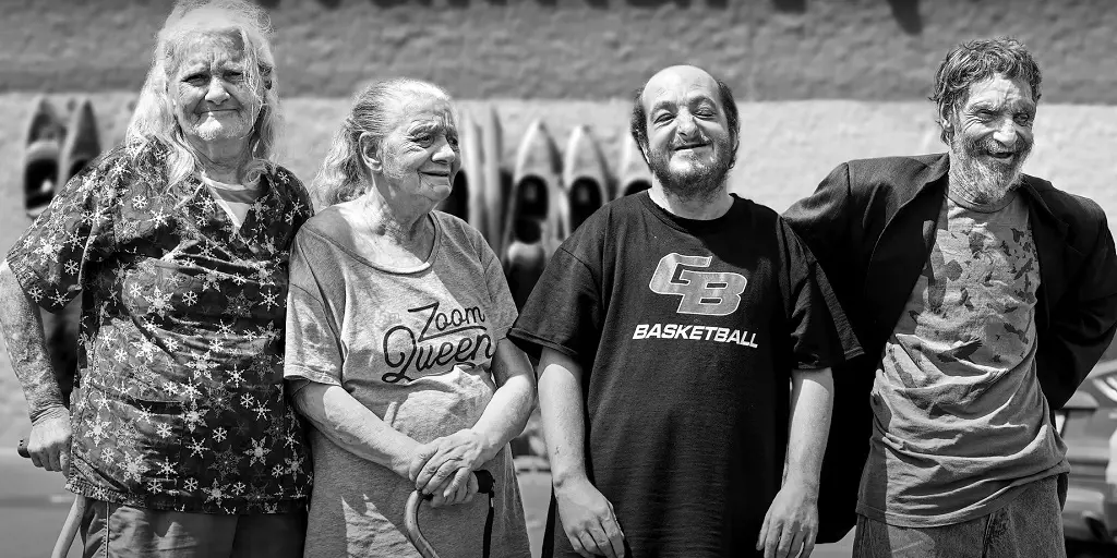 The Whitaker family members (L-R) Betty, Lorene, Timmy, and Ray at the parking lot of Walmart