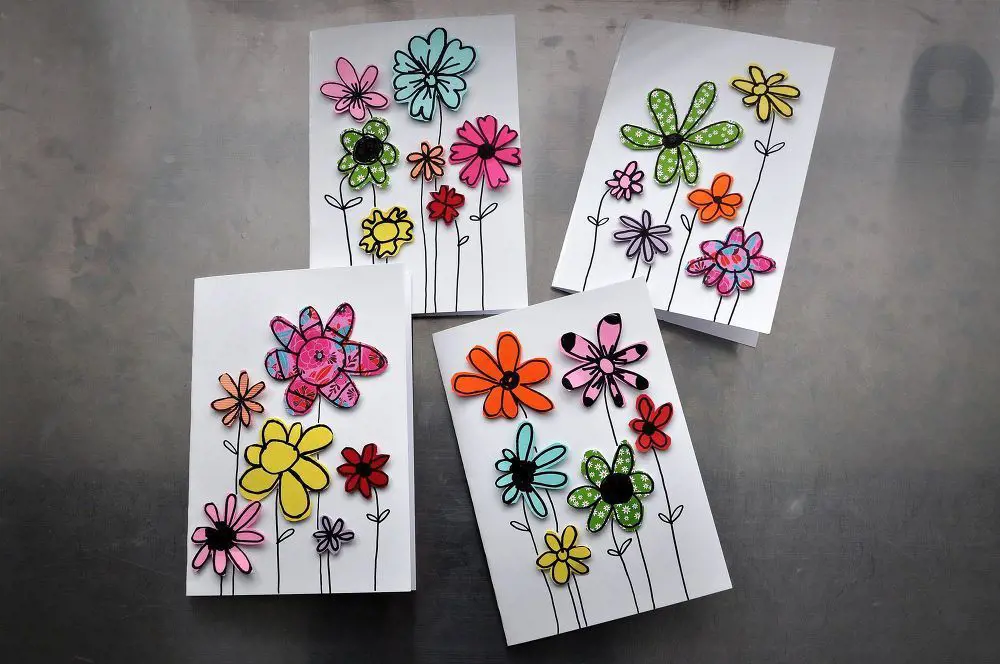 Greeting cards made from paper scraps